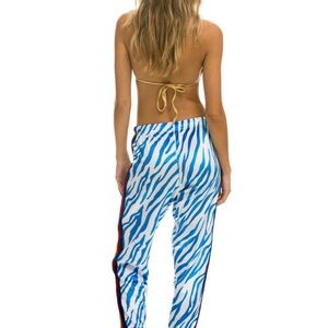 Aviator Nation Blue and White Zebra Track Pants